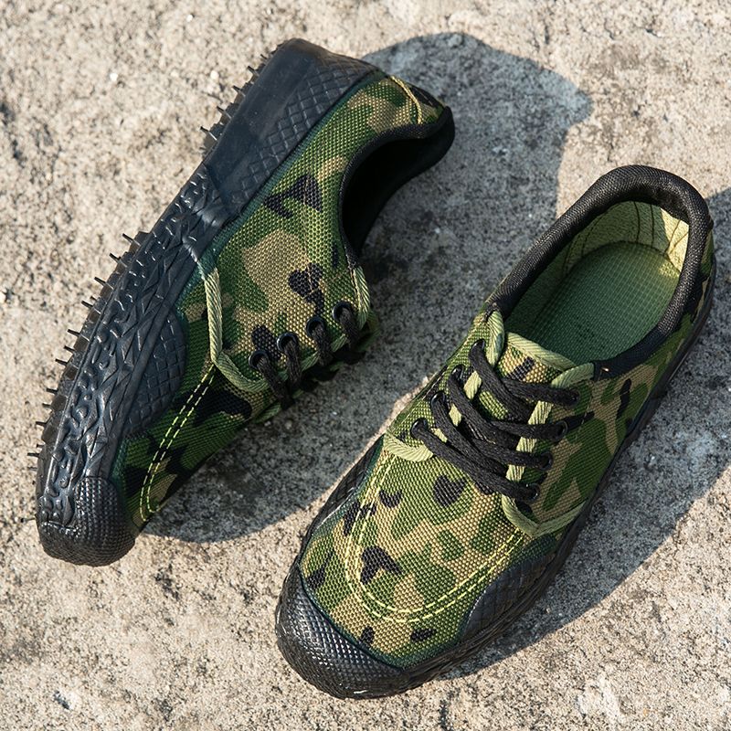 Popular Men's Sneakers Canvas Casual Shoes Work Safety Protective Shoes Durable Antiskid Training Sneakers Men Industry Shoes Outdoor Breathable Male Working Sneakers Green
