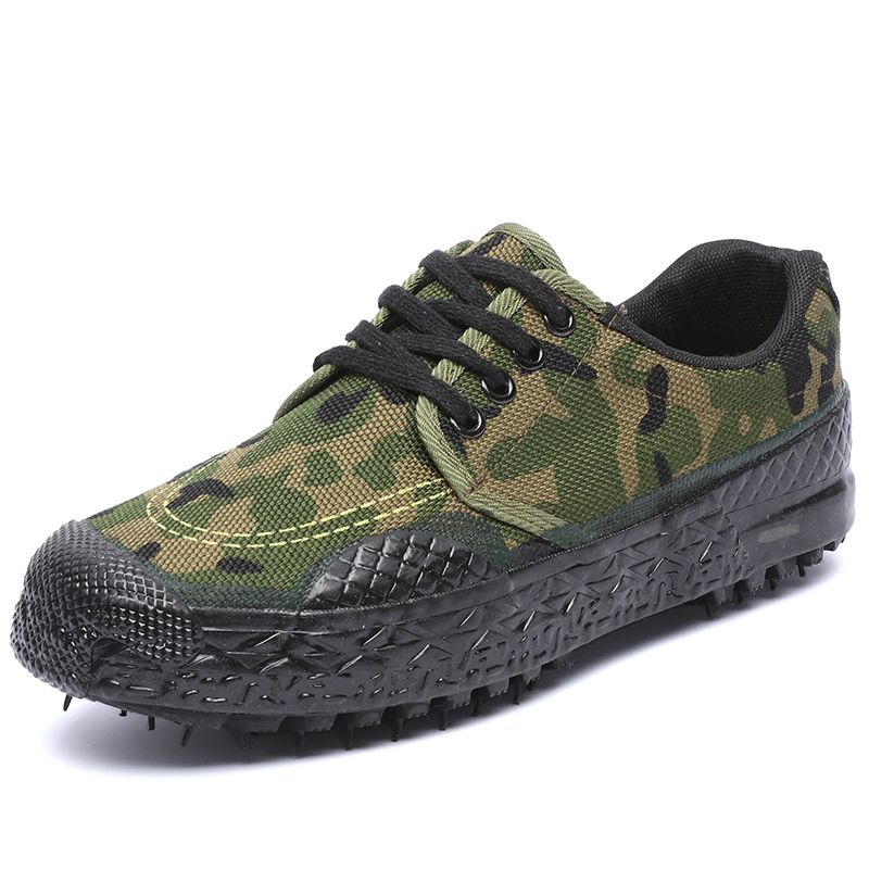 Popular Men's Sneakers Canvas Casual Shoes Work Safety Protective Shoes Durable Antiskid Training Sneakers Men Industry Shoes Outdoor Breathable Male Working Sneakers Green