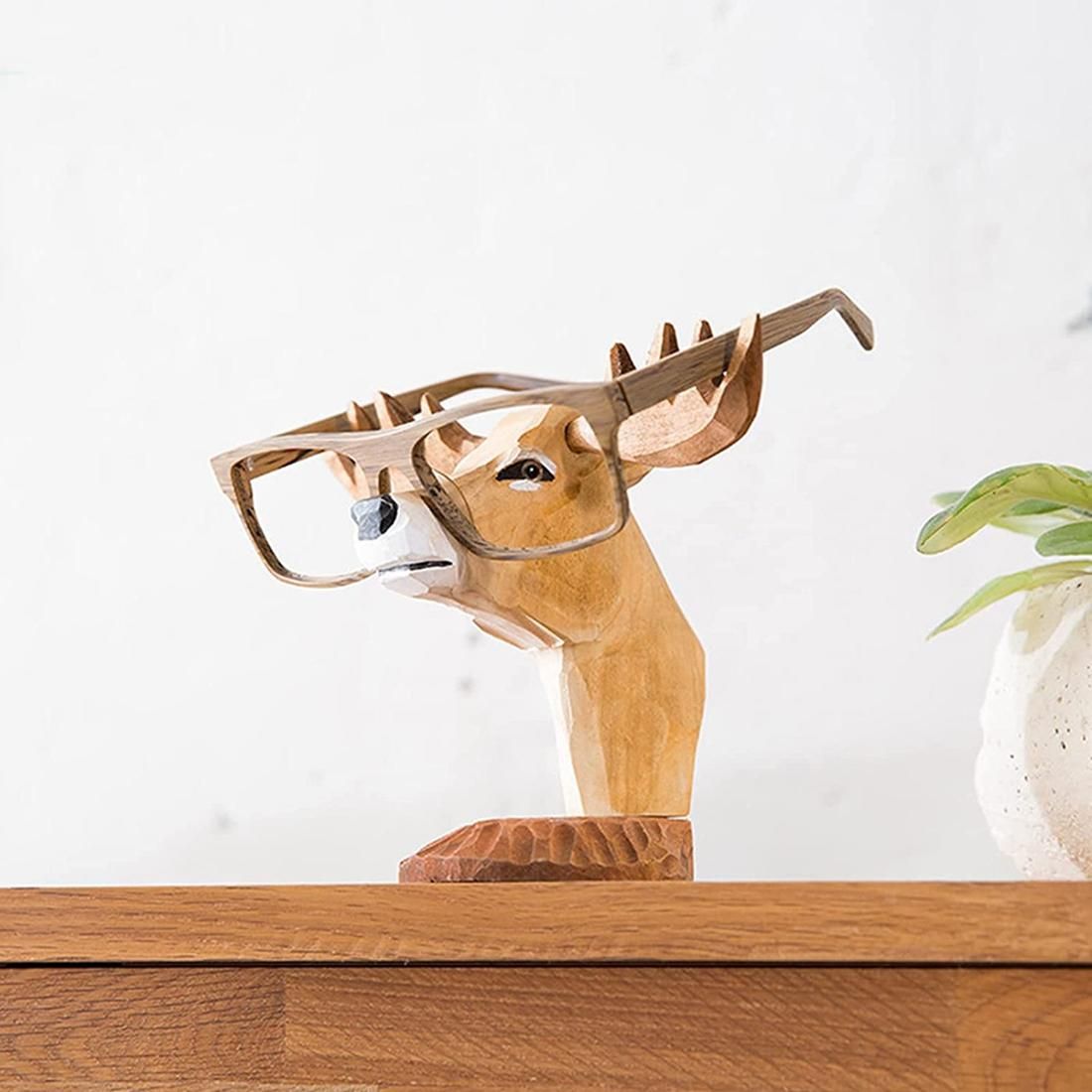 Animal Eyeglass Frame Animal-Shaped Hand-Carved Wooden Eyeglass Frame Eyeglass Frame Deer