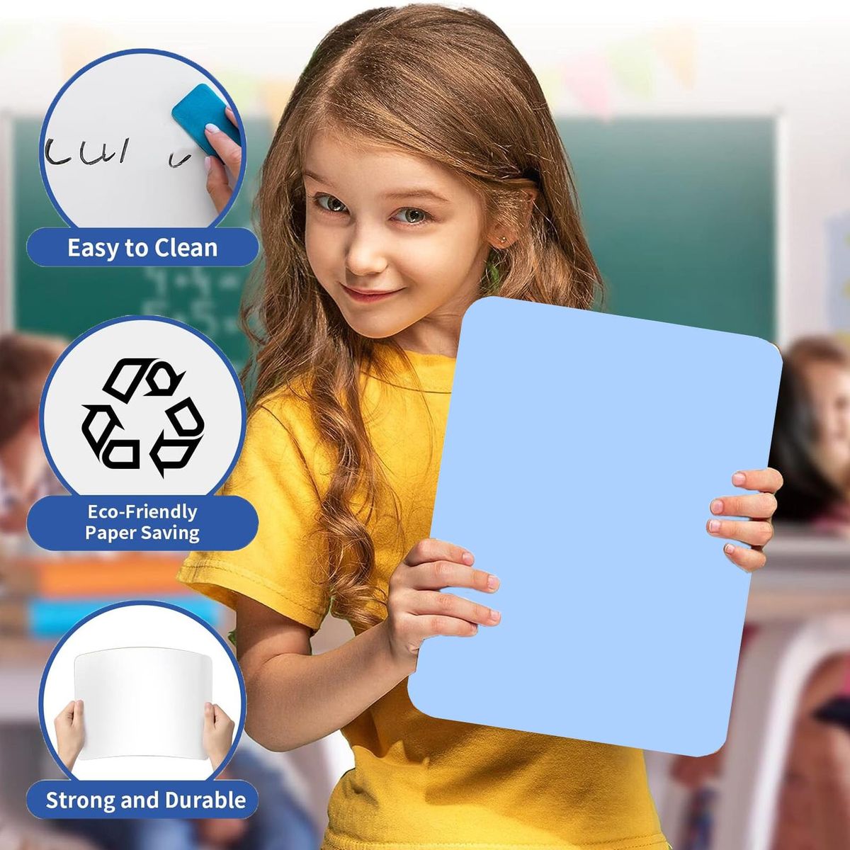 Versatile Whiteboard Versaboard Portable Reversible Mini for Messages Blue