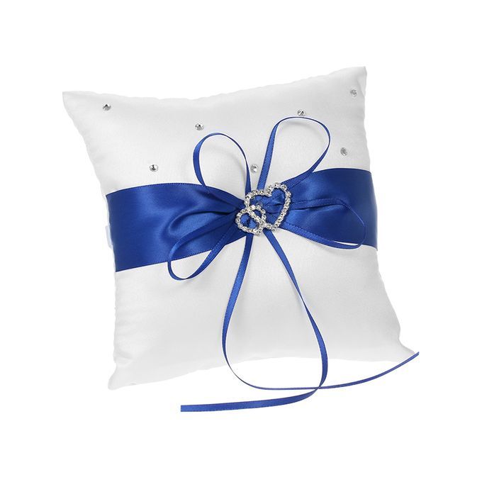 6 * 6 Inches Double Heart Satin Ring Bearer Pillow And
