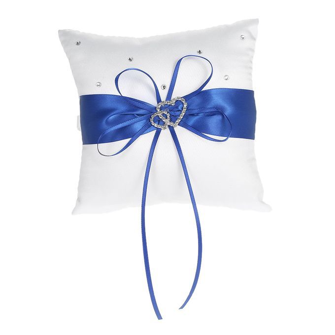 6 * 6 Inches Double Heart Satin Ring Bearer Pillow And