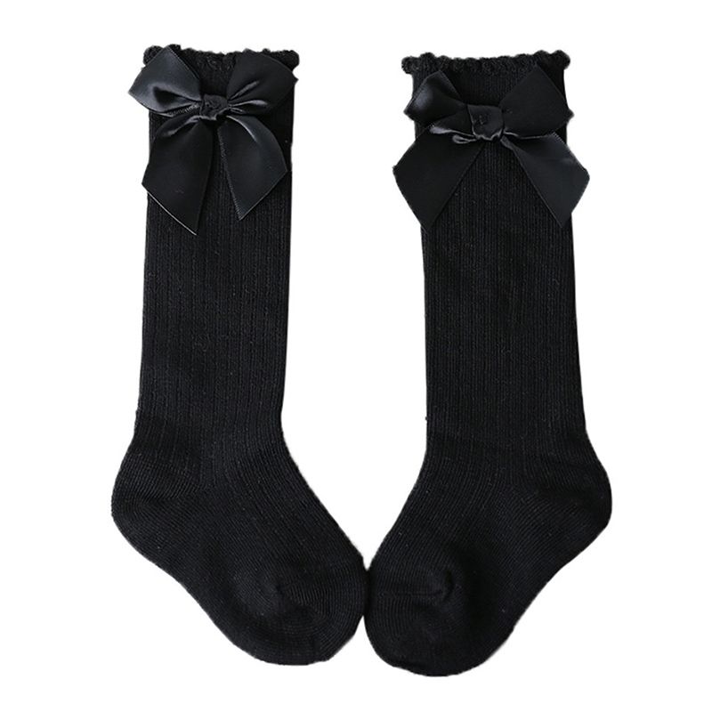 Kids Socks Toddlers Girls Big Bow Knee High Long Soft Cotton Lace Baby Socks