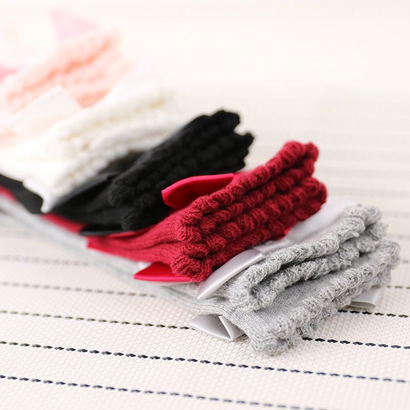 Kids Socks Toddlers Girls Big Bow Knee High Long Soft Cotton Lace Baby Socks