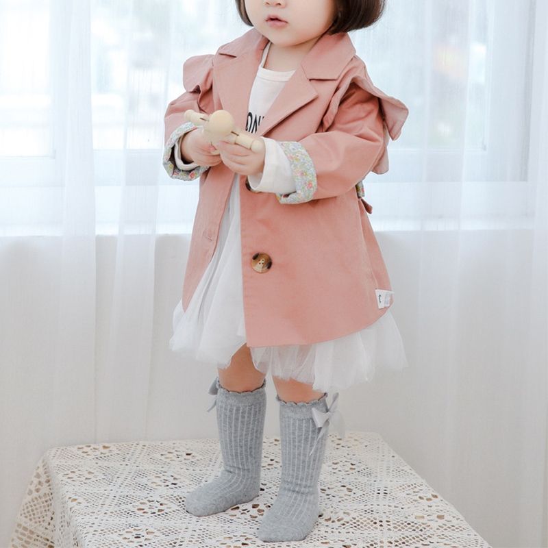 Kids Socks Toddlers Girls Big Bow Knee High Long Soft Cotton Lace Baby Socks