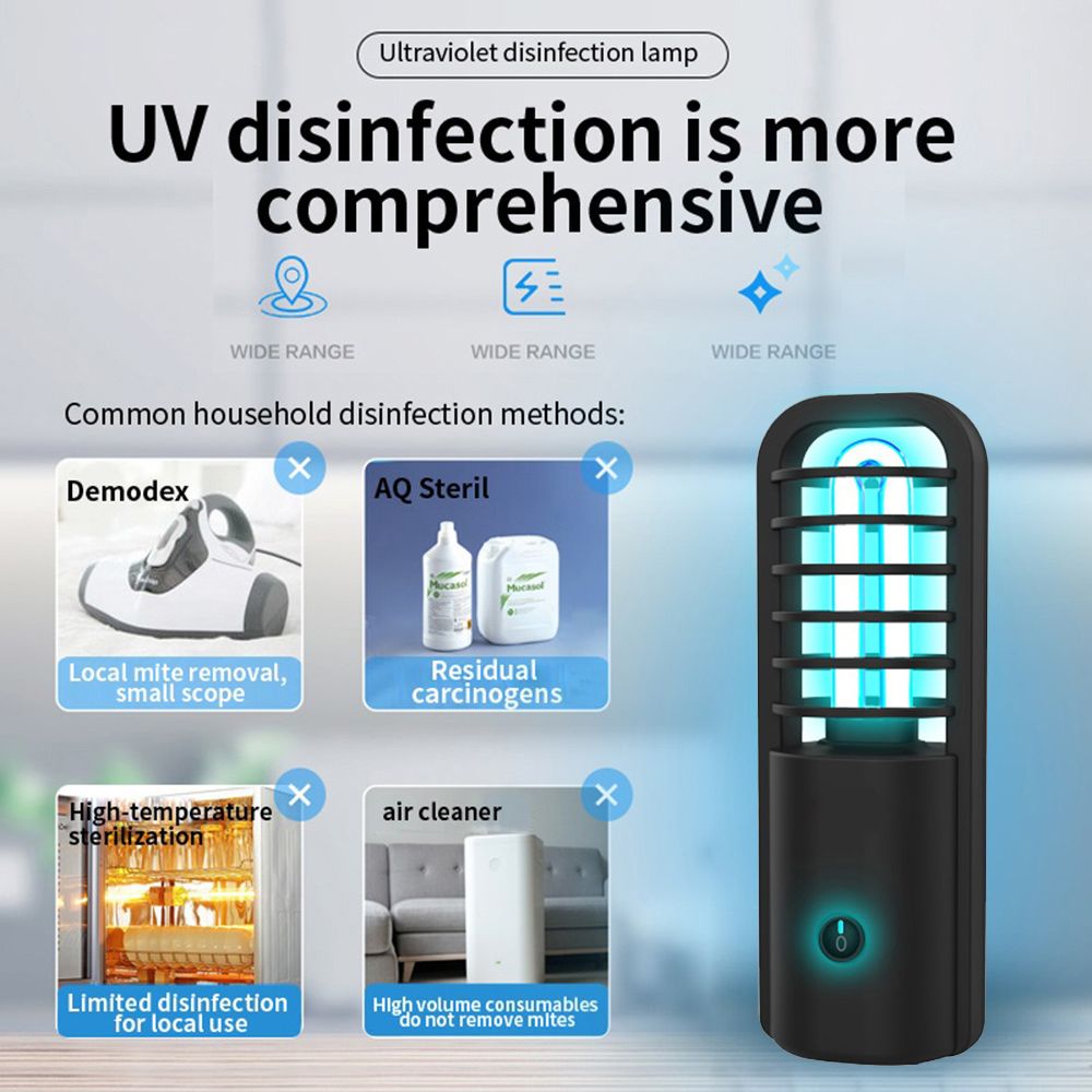 Rechargeable UV Sterilizer Light Germicidal Lamp Ultraviolet