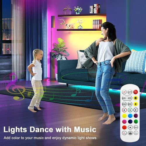 LED Strip Lights Bar Bluetooth Infrared 44 Key RGB 5050 Fita 16.4-98.4 Inch TV Computer Bedroom Background Christmas Decoration-24-Key Controller-18LED 5050-5M 16.4ft-