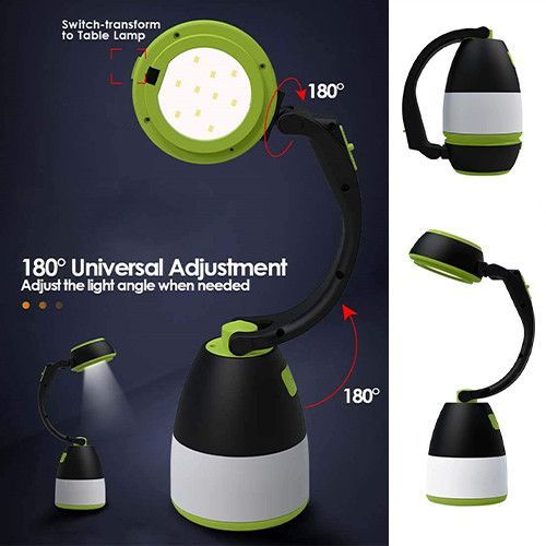 3 In 1 USB Rechargeable Waterproof LED Torch Desk Lamp Green