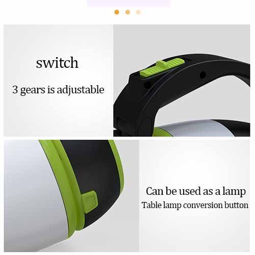3 In 1 USB Rechargeable Waterproof LED Torch Desk Lamp Green