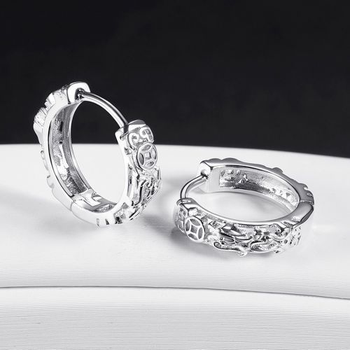 Brave Troops Men's Trend Single Earrings Female Personality Ear Stud Silver