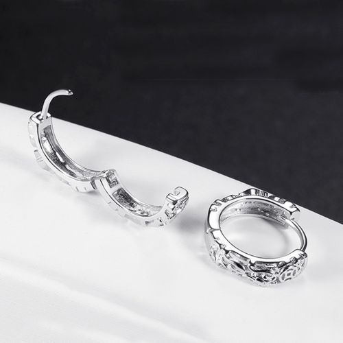 Brave Troops Men's Trend Single Earrings Female Personality Ear Stud Silver