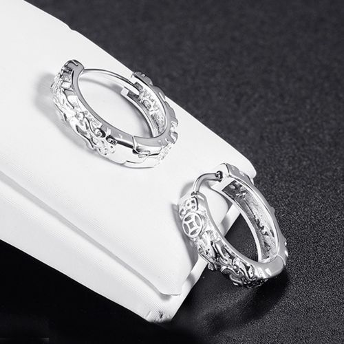 Brave Troops Men's Trend Single Earrings Female Personality Ear Stud Silver