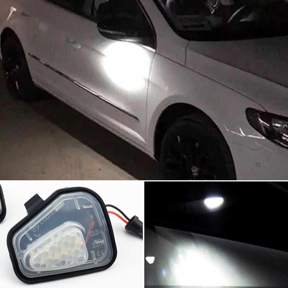 1 Pair For VW Volkswagen Jetta 10-15/EOS 09-11/Passat B7 2010~/CC 09-12/Scirocco 09-14 Canbus LED Side Mirror Puddle Lights Lamp