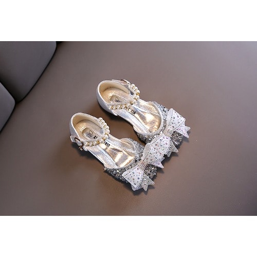 Girl Birthday Shimmer Pearl Shoe - Silver
