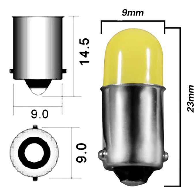 10pcs BA9S 3D COB Car Interior Dash Meter Reading Light Dome Bulbs