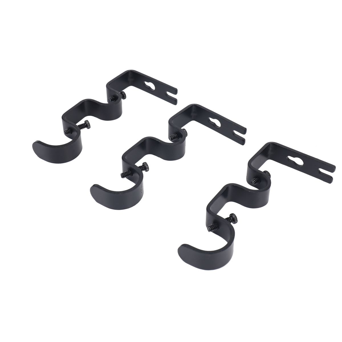 3Pcs/Set Curtain Rod Brackets Heavy Duty Double Rod Holders