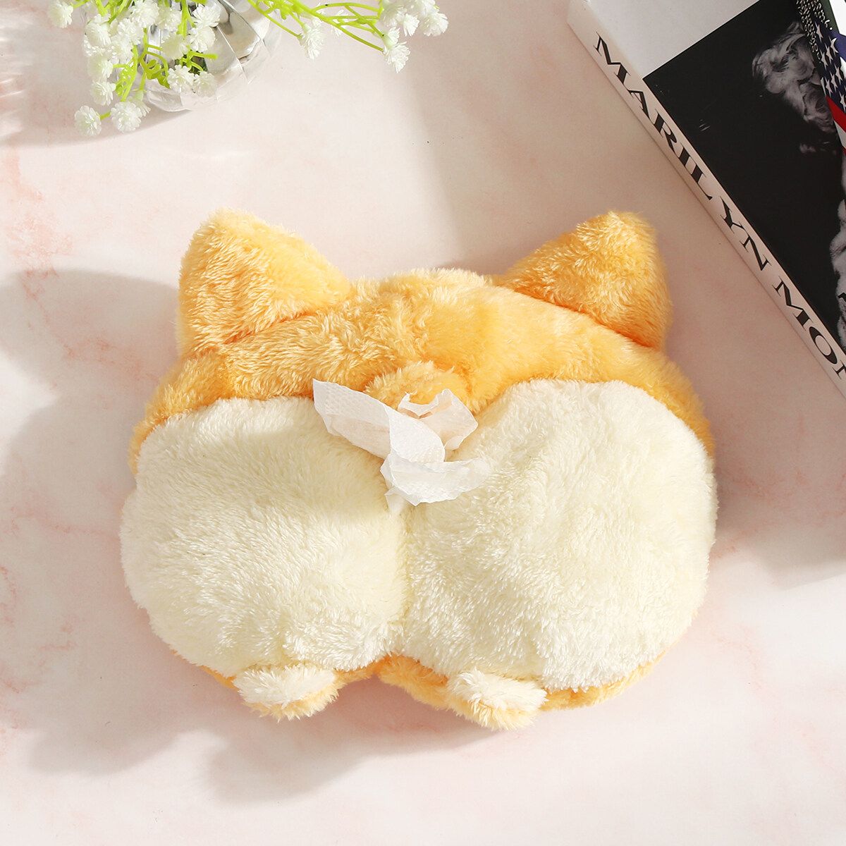 Car Cute Corgi Tissue Box Holder Paper Napkin Seat Back Handing Pillow Corgi