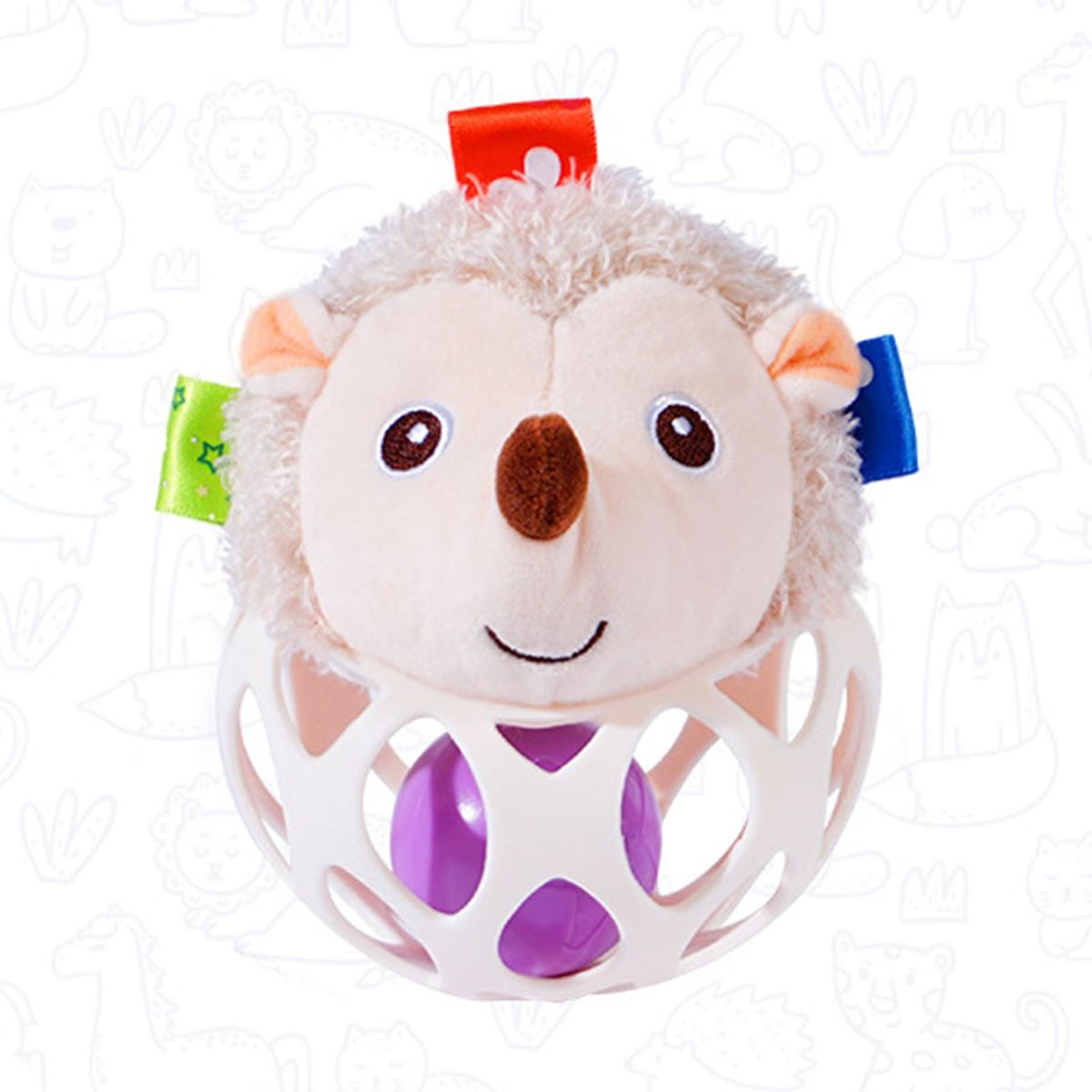 Animal Ball Toy Children Catch Ball Soft Grasping Toy Beige