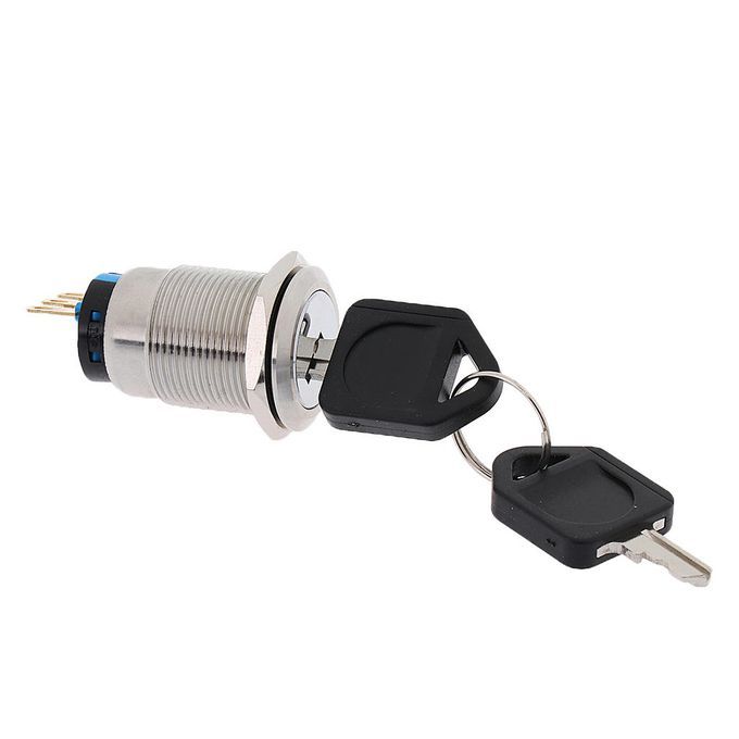 19mm Two Tranches Key Rotary Control SPDT Latching Pushbutton Switch