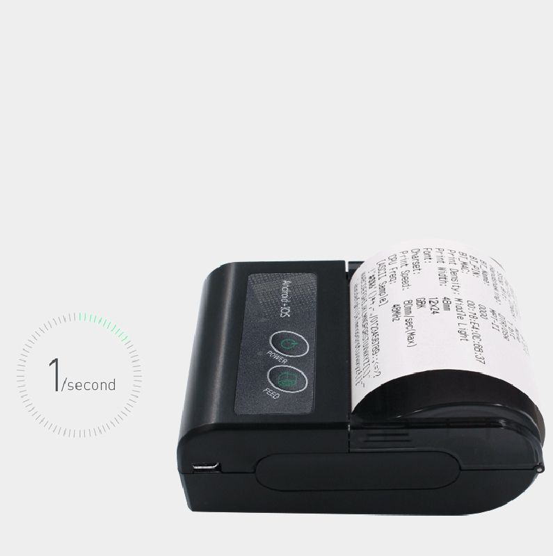 58HB6 Portable Bluetooth Thermal Printer Label Takeaway Receipthine, Supports Multi-Language & Symbol/Picture Printing-EU Plug (Brazilian Portuguese )