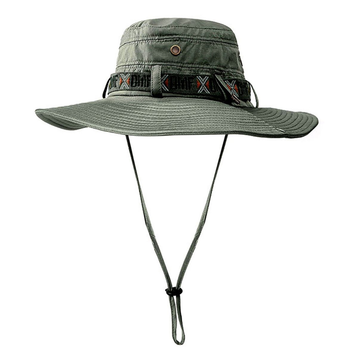 Men Sun Hat Fasten String Big Brim Men Sun Hat Green