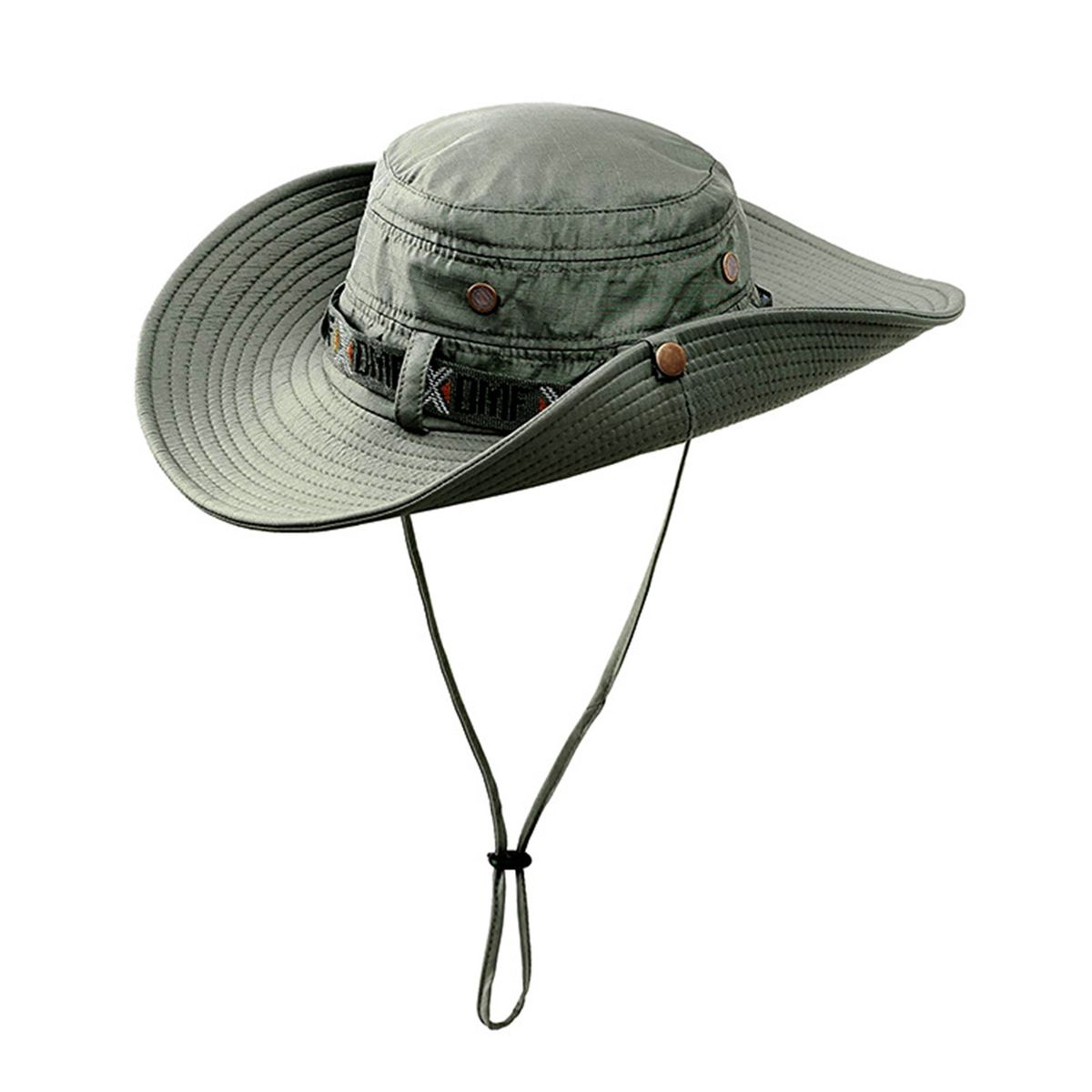 Men Sun Hat Fasten String Big Brim Men Sun Hat Green