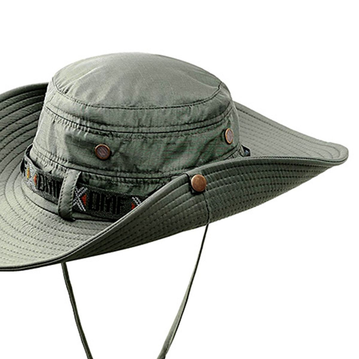 Men Sun Hat Fasten String Big Brim Men Sun Hat Green