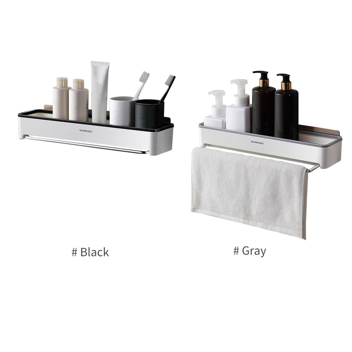 Shower Shelves With Towel Bar Adhesive Bathroom Shelf Wall