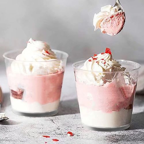 Clear Plastic Cups With Lids,6oz-25 Sets Mini Parfait No