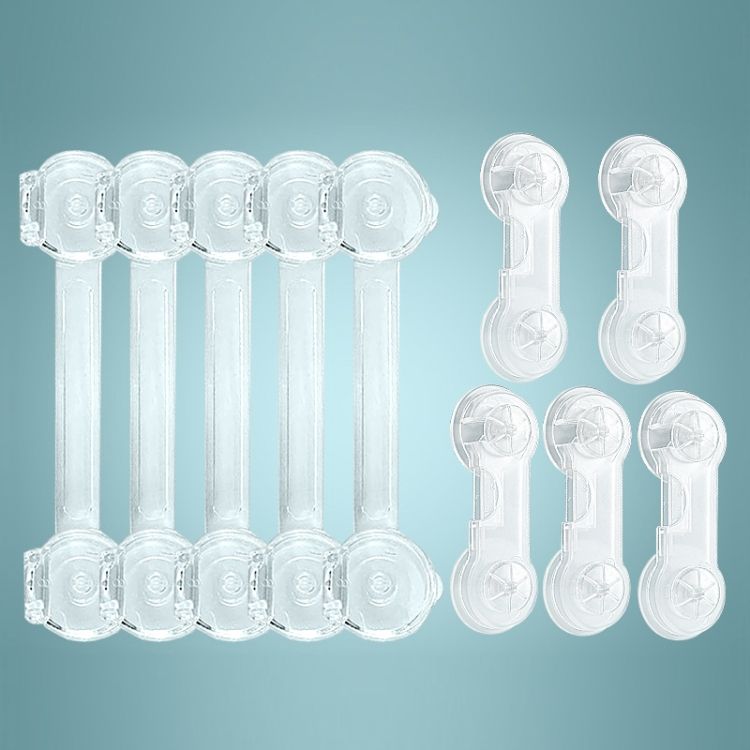 5 PCS Transparent +5 Pair Lock Children Drawer Safety Lock