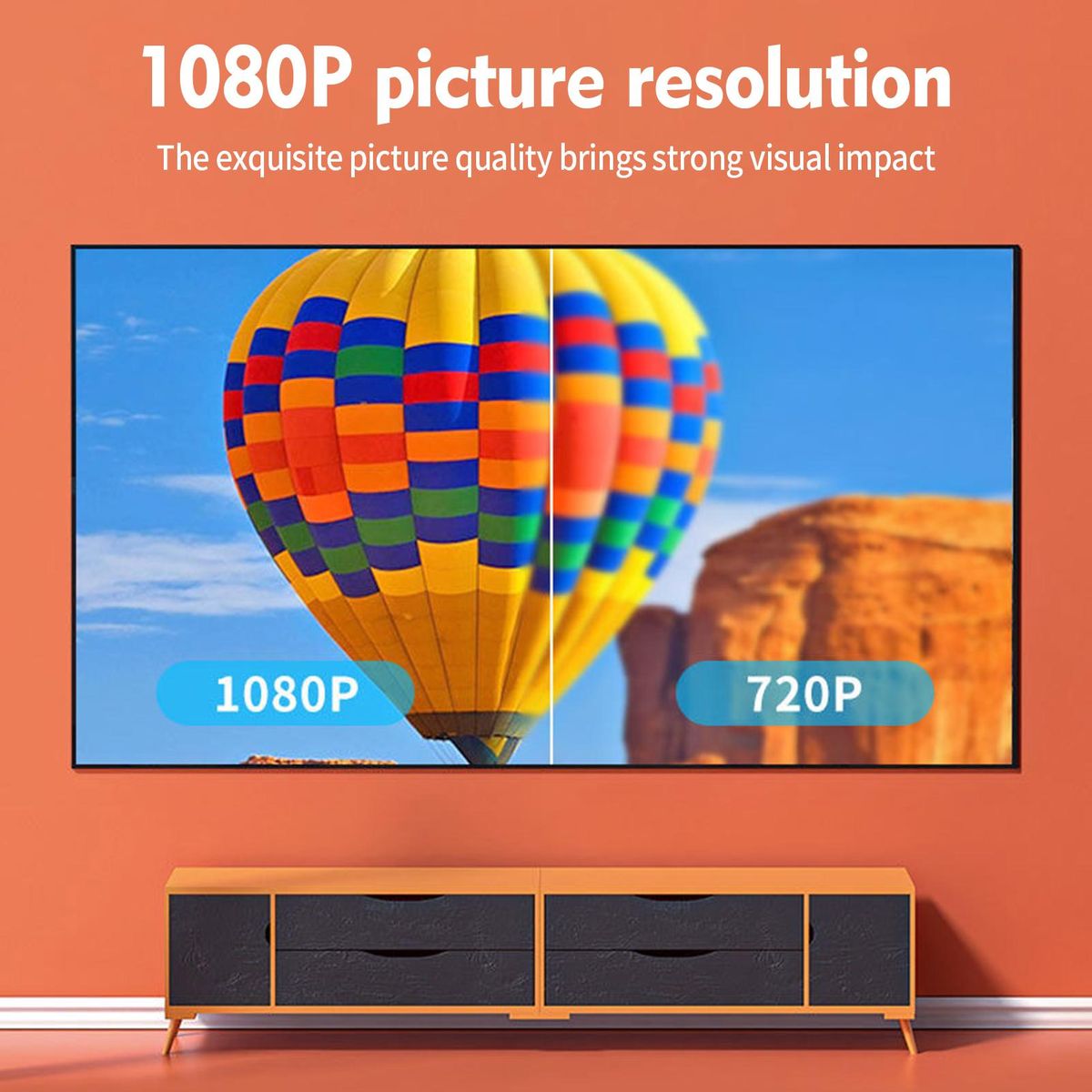 1080P HD BT Video Projector Portable Movie Projector Support Wireless Multiple Devices Intelligent Voice System