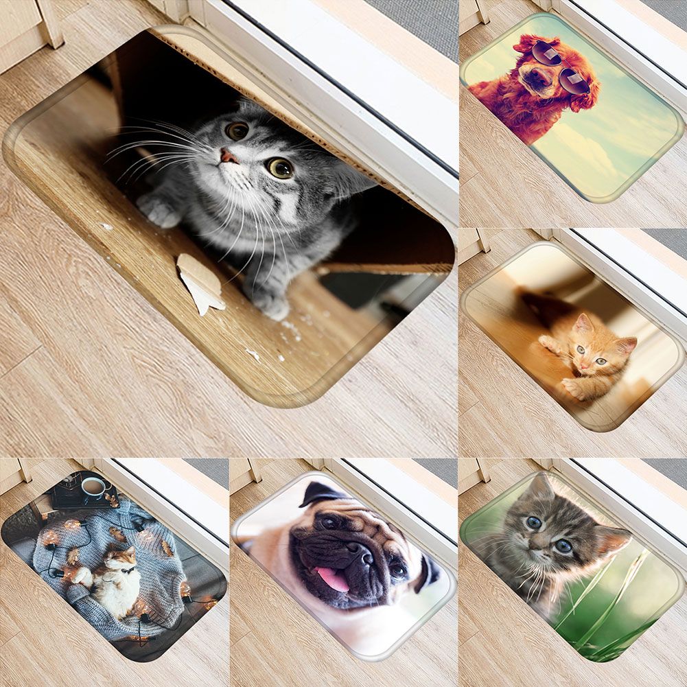 40x60cm Bedroom Floor Cushion Cute Cat Dog Glasses