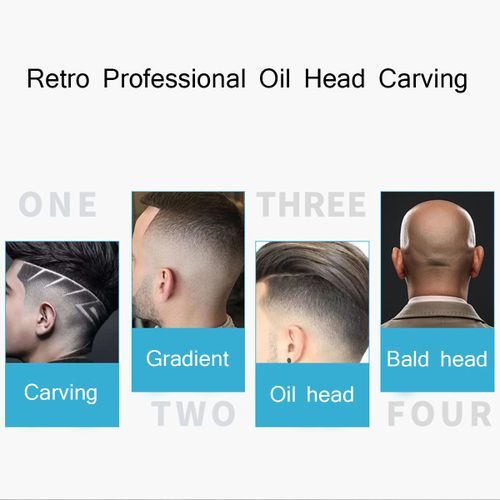 Professional Men Electric USB Hair Clipper Trimme Blue Round