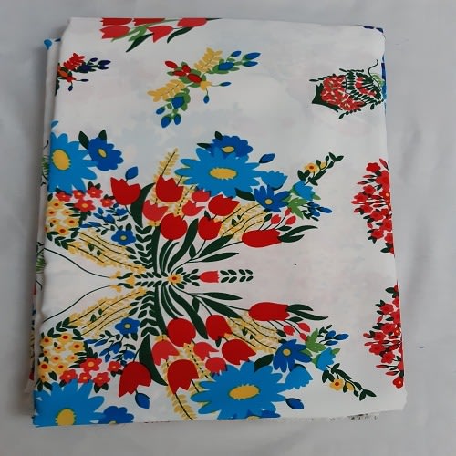 White Based Butterfly And Love Flower Patterned Silk In 4yards