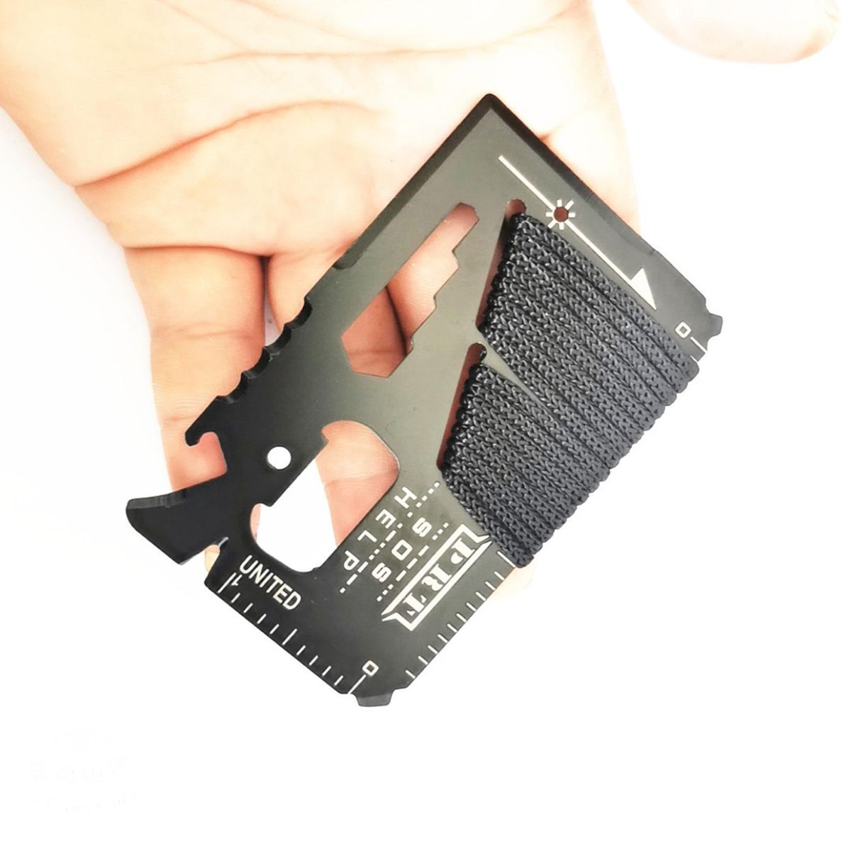 Card Tool Tiny Pocket Camping Gear Multifunction Card Black