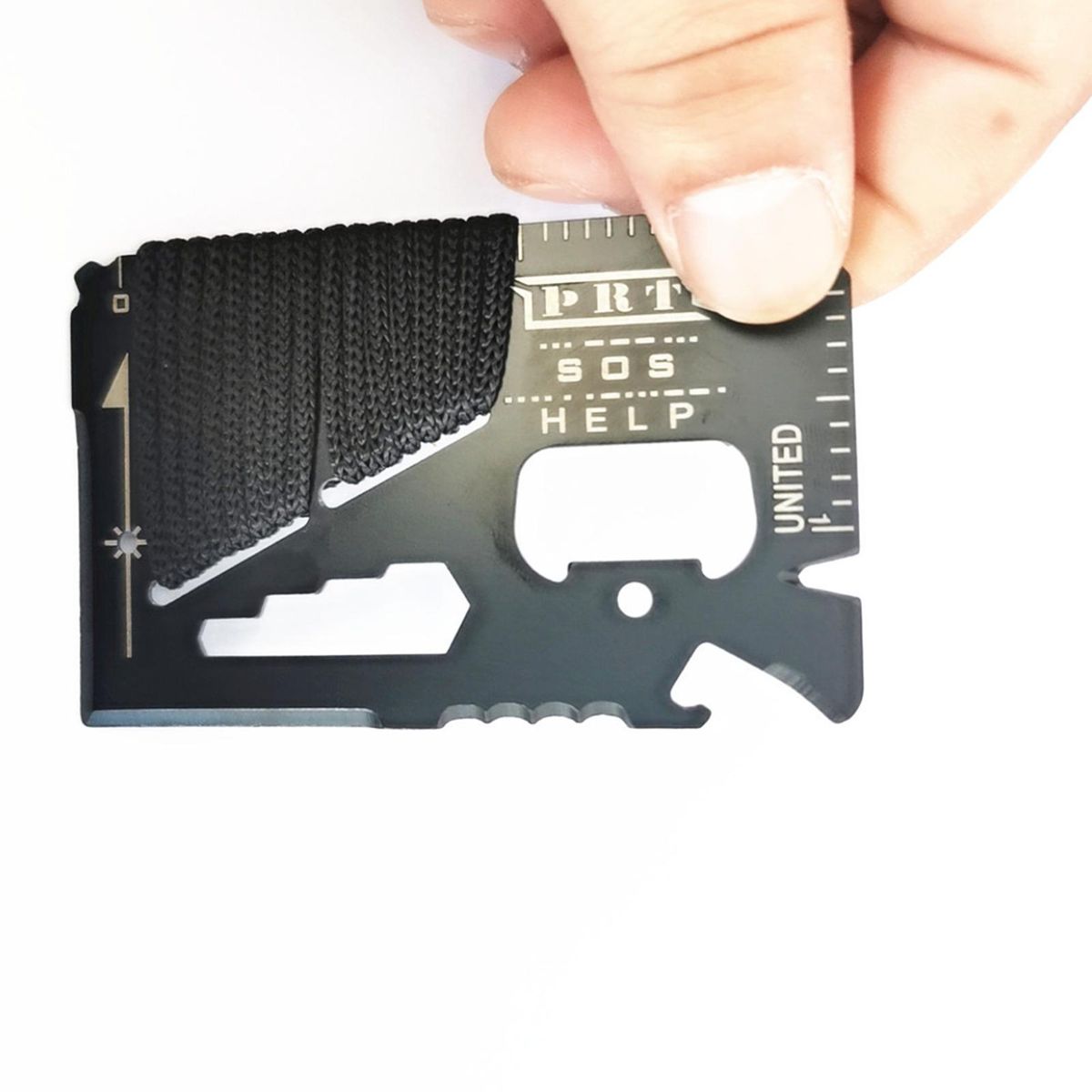 Card Tool Tiny Pocket Camping Gear Multifunction Card Black