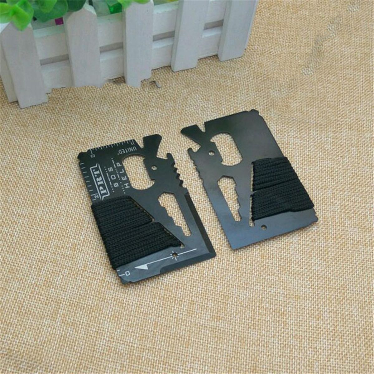 Card Tool Tiny Pocket Camping Gear Multifunction Card Black