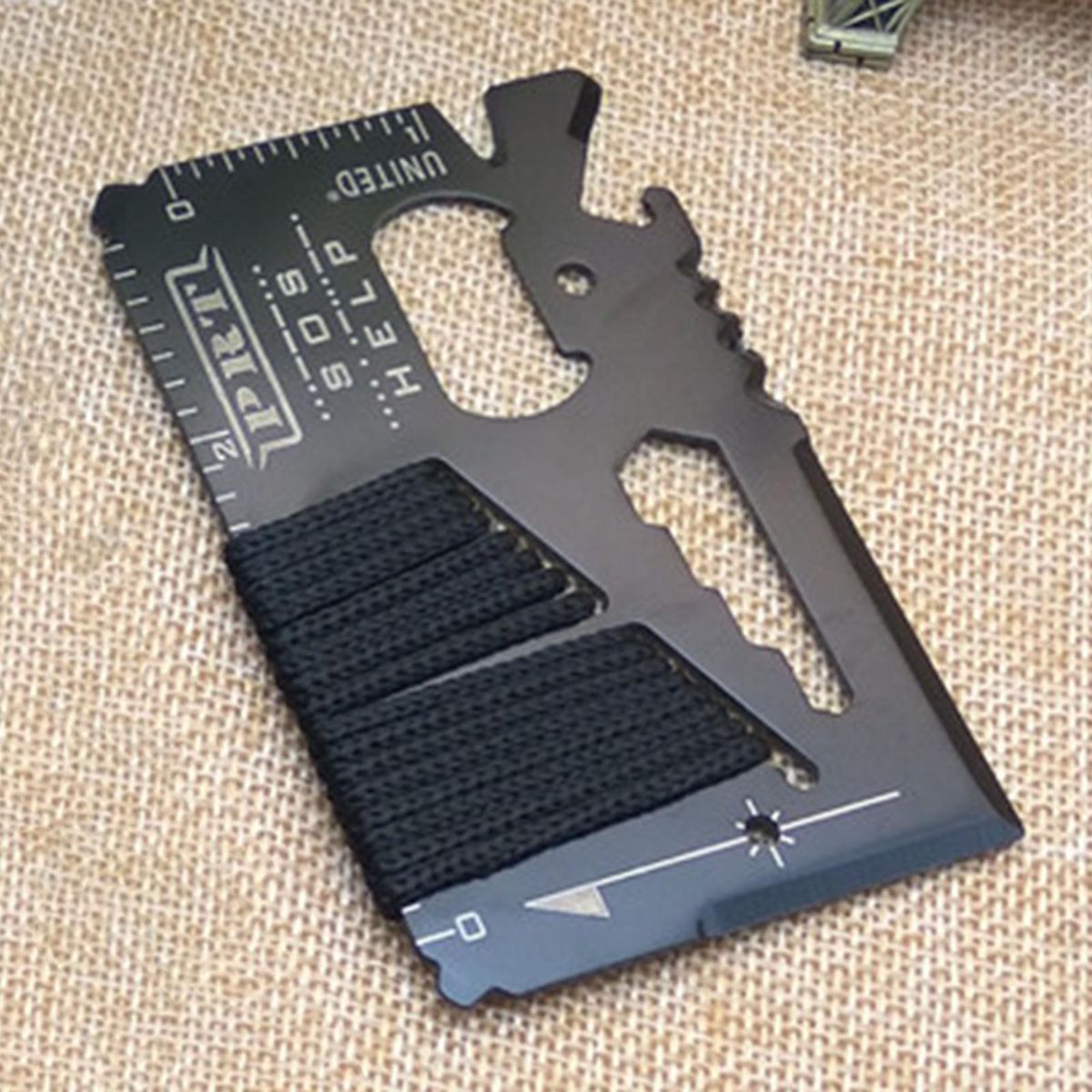 Card Tool Tiny Pocket Camping Gear Multifunction Card Black