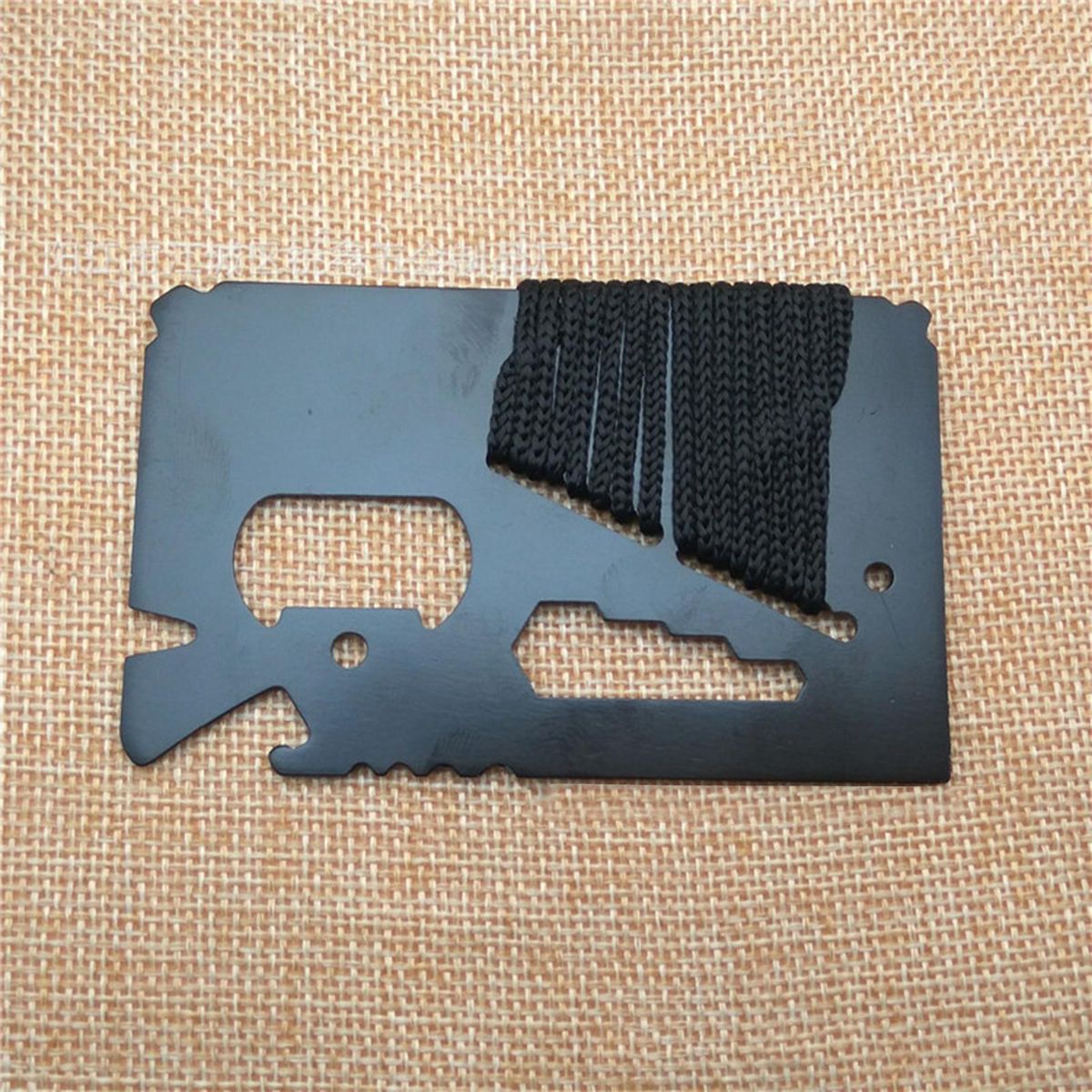 Card Tool Tiny Pocket Camping Gear Multifunction Card Black