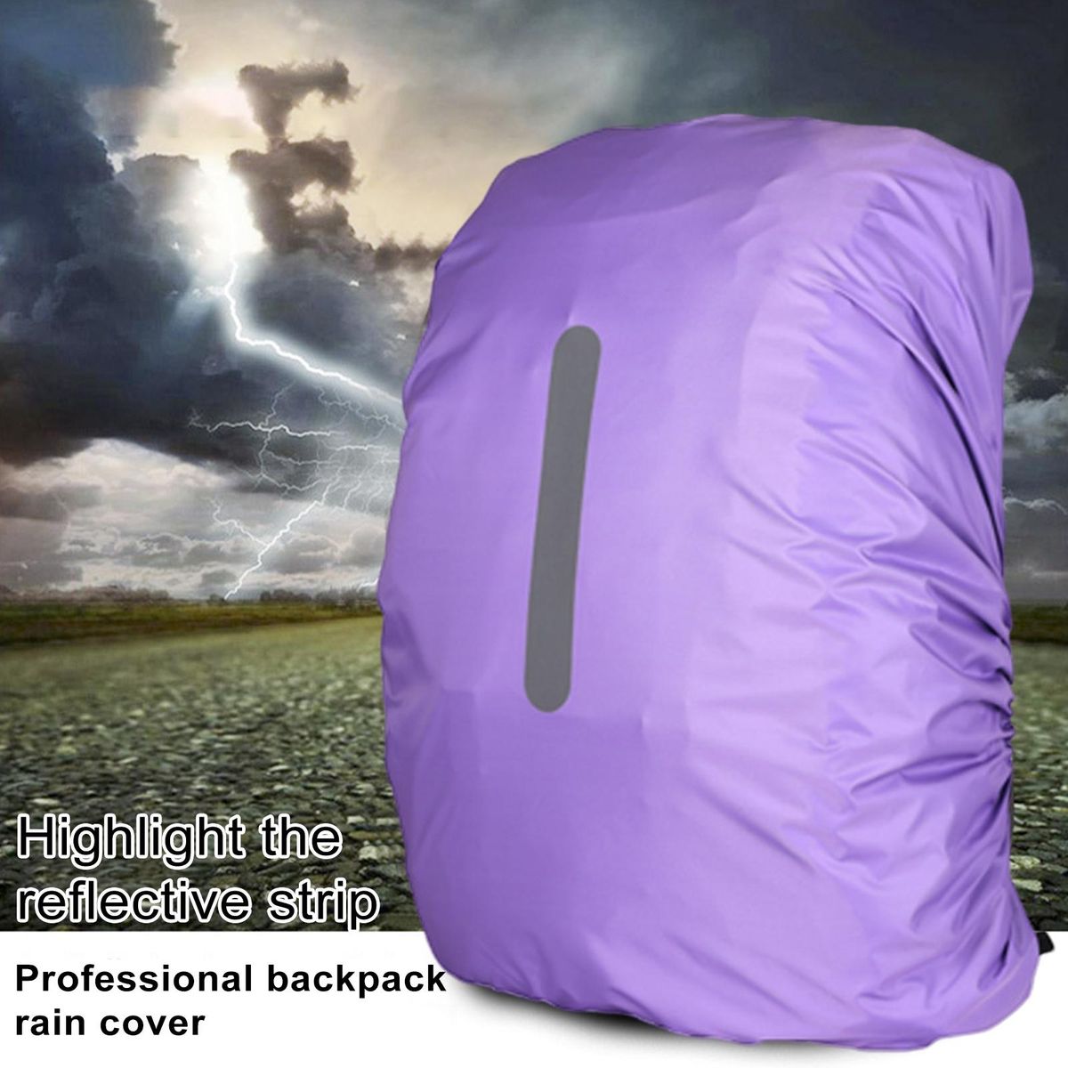 Rainproof Backpack Cover Rainguard Waterproof Backpack for School Purple