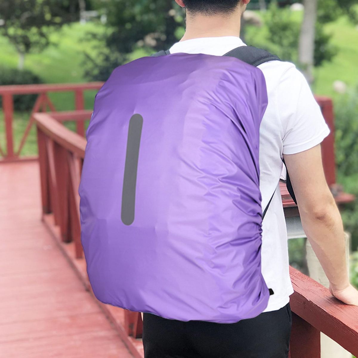Rainproof Backpack Cover Rainguard Waterproof Backpack for School Purple