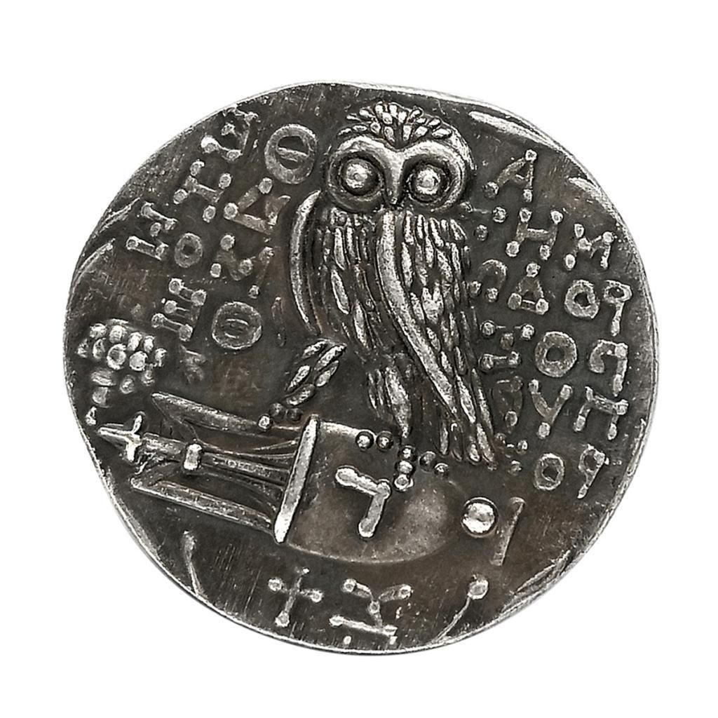 5Pcs Ancient Greek Owl   Silver Coin Goddess Of Wisdom Coin Art