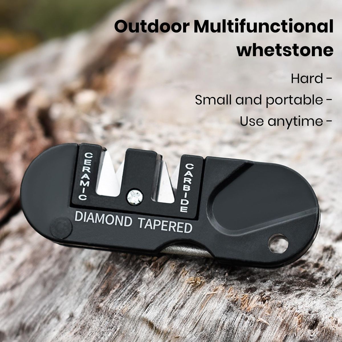 Premium Quality Abs Plastic Sharpener Set Diamond Pocket for Camping Black