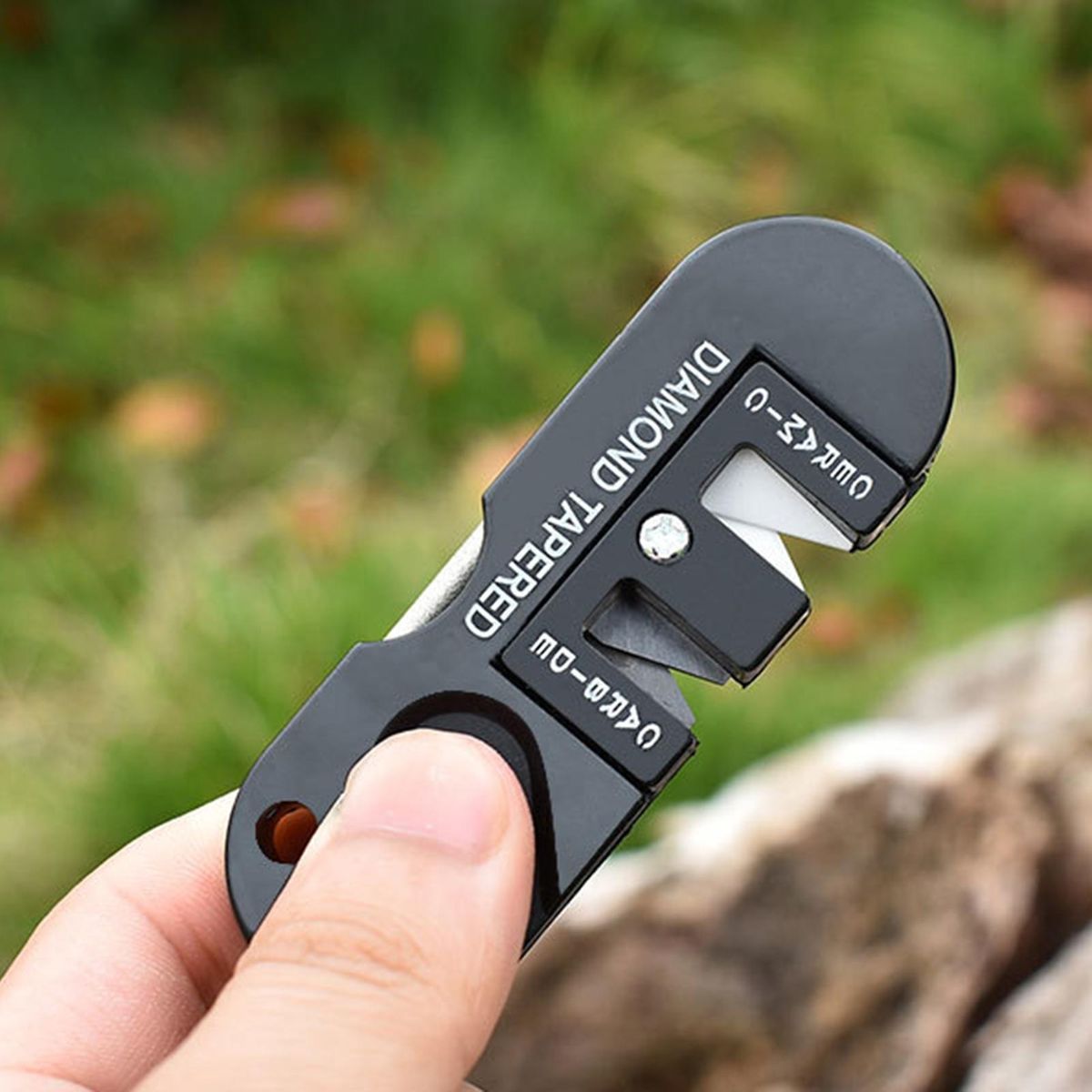 Premium Quality Abs Plastic Sharpener Set Diamond Pocket for Camping Black
