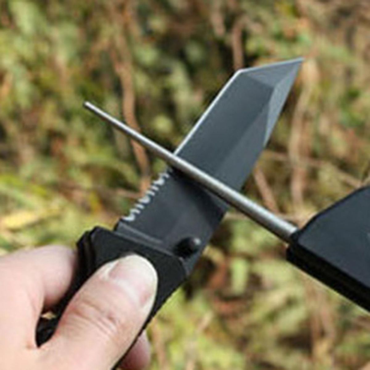 Premium Quality Abs Plastic Sharpener Set Diamond Pocket for Camping Black