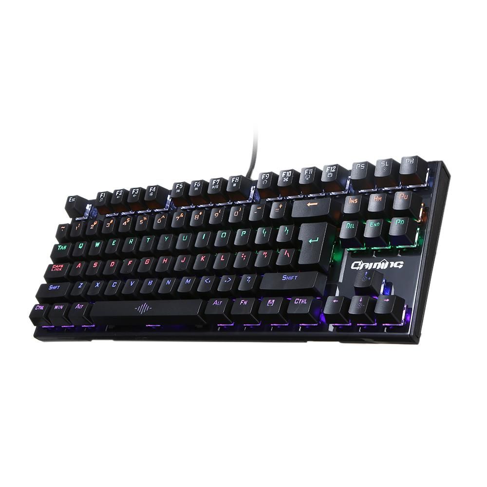 Illuminated Keyboard 87 Keys Gaming Keyboard USB Powered Operated 3 Levels Adjustable Brightness Dimmable for Computer Laptop E-sports Compatible with WINDOWS/95/98/Me/NT/XP/W7 System