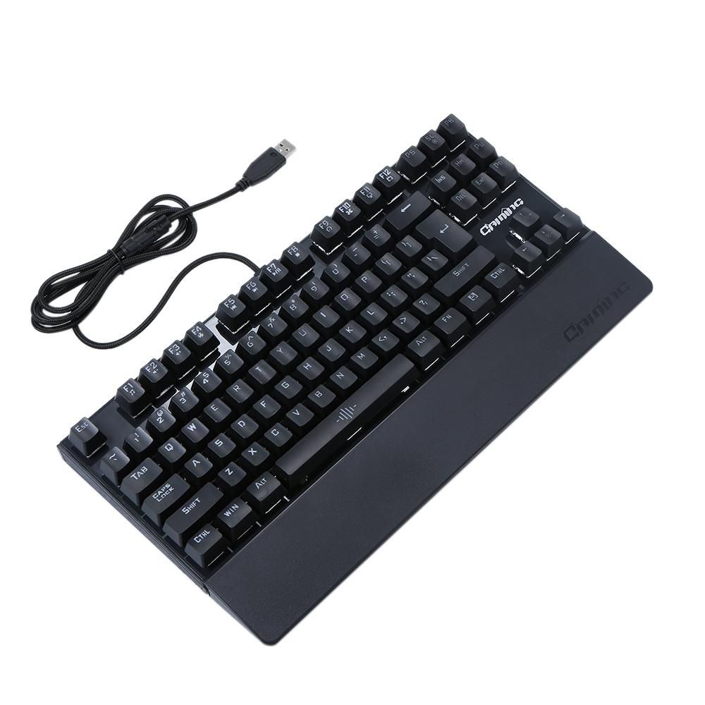 Illuminated Keyboard 87 Keys Gaming Keyboard USB Powered Operated 3 Levels Adjustable Brightness Dimmable for Computer Laptop E-sports Compatible with WINDOWS/95/98/Me/NT/XP/W7 System
