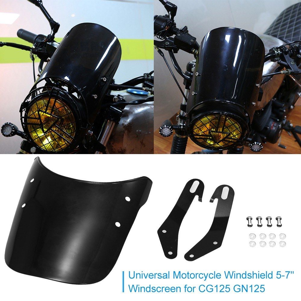 Universal Motorcycle Windshield 5-7" Windscreen For CG125