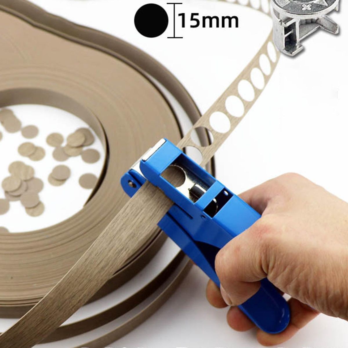 15mm Round Hole Punch Handheld Hand Press Hole Puncher Paper Cut For