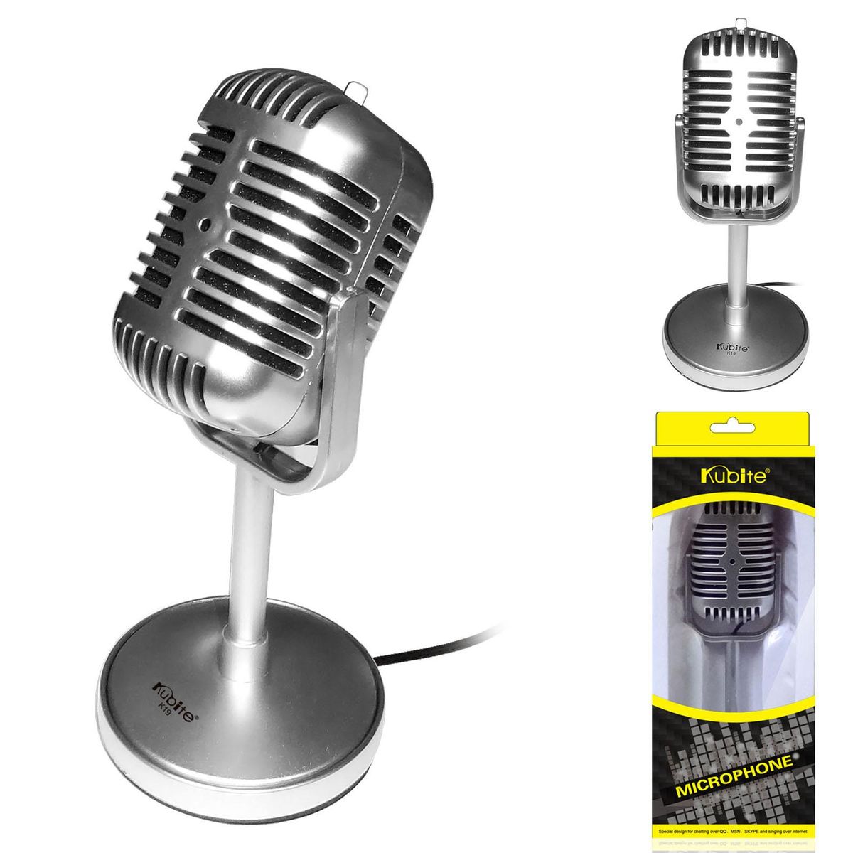 Kubite K19 120°Rotation Desk Mic 3.5mm Jack Studio Stereo Recording Desk Condenser Mic Microphone